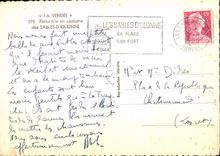 POSTAL MODERNA niña en traje Sables d'Olonne del folklore