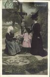 VINTAGE POSTCARD Charity Women Christ