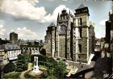 MODERN CARD Rodez the Place of Weapons the Cathedral And Eveche