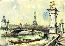 CPM Paris Le Pont Alexandre III Les Invalides Tour Eiffel