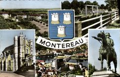 MODERN CARD Montereau large banks the Valleys Kindergartens Church Notre Dame Napoleon 1st