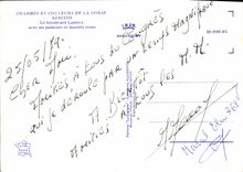 POSTAL MODERNA encanta y colorea de Ajacio Córcega el bulevar de Lantivy con sus palmeras y los bahía-árboles pican