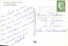 POSTAL MODERNA Chatelguyon la avenida de Baraduc el teatro del casino