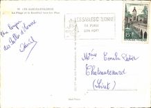 POSTAL MODERNA Sables d'Olonne la playa y el terraplén hacia los pinos