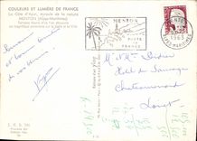 POSTAL MODERNA colores y luz de Francia la dimensión del milagro azul de Narture Menton