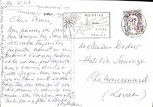 POSTAL MODERNA dimensión del azul Menton Promenande