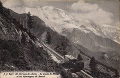 CPM St Gervais Les Bains Le Dome De Miage Et Les Montagnes De Savoie Funiculaire Train