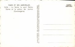 CPM Paris Et Ses Merveilles La Seine Le Pont Notre Dame Et Le Palais De Justice