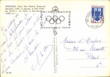 POSTAL MODERNA Grenoble coloca el hotel Moucherotte del parque de Joffre del mariscal del bulevar del mistral de Paul