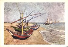 MODERN CARD Van Gogh Barques With Saintes Marry