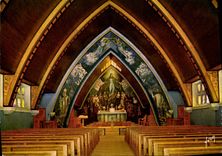 POSTAL MODERNA Notre Dame del estribillo de Fayet de las montan@as la tabla de comunión