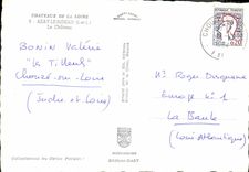POSTAL MODERNA Loire ch4ateau Azay la cortina el castillo