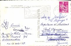 VINTAGE POSTCARD the Dimension of Azure Lavandou the Port