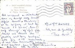 MODERN CARD Saint Maixent the School Separates It Niort And the Church Light Saint