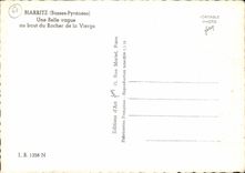 MODERN CARD Biarritz a Beautiful Wave At the end of the Rock Of the Virgin