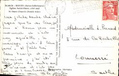 MODERN CARD Rouen Church Saint Ouen Southern part