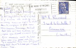 CPM Mont Saint Michel Cote Nord Grande maree Bateau 