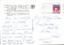 POSTAL MODERNA puesta del sol de Veny del valle de Courmayeur en el lago Miage