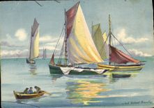 CPA Fantaisie Vue artistique Bateaux