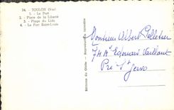 MODERN CARD Toulon the Port Places Freedom Beach Of the Lido Strong the Saint Louis