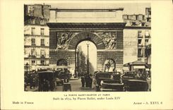 VINTAGE POSTCARD the Gate Saint Martin At Paris