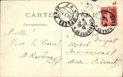 Museo de París de la POSTAL de la VENDIMIA de la lumbrera y del monumento Gambetta