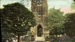 VINTAGE POSTCARD Paris Public garden and Turn St Jacques