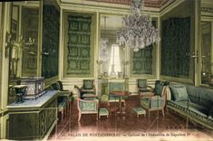 VINTAGE POSTCARD Palate De Fontainebleau Cabinet Of the Abdication Of Napoleon 1st