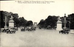CPA Paris L'Avenue Des Champs Elysees Et Les Chevaux De Marly