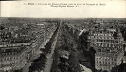 CPA Paris L'Avenue Des Champs Elysees Prise De l'Arc De Triomphe De L'Etoile Champs Elysees Avenue