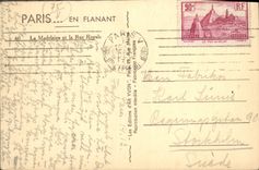 VINTAGE POSTCARD Paris while Strolling the Madeleine And the Royal Street