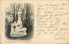 CPA Paris Parc Monceau Monument De Guy De Maupassant