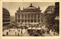VINTAGE POSTCARD Small Tables Of Paris the Place Of the Opera