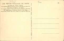 VINTAGE POSTCARD Small Tables Of Paris the Place Of the Opera