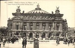 CPA Paris Opera Et Station Du Metro