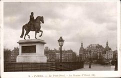 VINTAGE POSTCARD Paris the New Port the Statue Of Henri IV