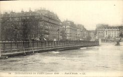 VINTAGE POSTCARD Floods Of Paris January 1910 Bridge of Arcole