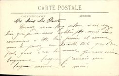 VINTAGE POSTCARD Floods Of Paris Construction of a Footbridge Invalids Genius