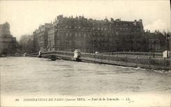 CPA Inondations De Paris Pont De La Tourelle
