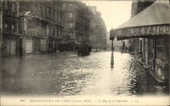 VINTAGE POSTCARD Floods Of Paris the Street Of the Seedbed
