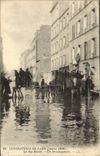 VINTAGE POSTCARD Floods Of Paris the Street Round slice Removal