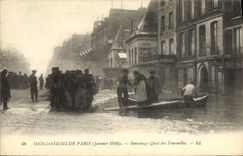 CPA Inondations De Paris Sauvetage Quai Des Tournelles