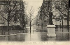 VINTAGE POSTCARD Floods Of Paris the Street Jean Pin