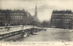 CPA Inondations De Paris Le Pont De l'Alma