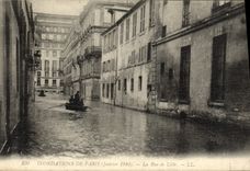 VINTAGE POSTCARD Floods Of Paris the Street Of Lille