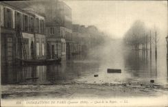 CPA Inondations De Paris Quai De La Rapee