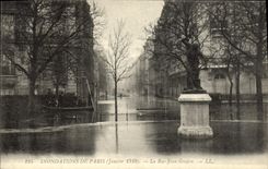 CPA Inondations De Paris La Rue Jean Goujon