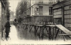 VINTAGE POSTCARD Floods Of Paris the Footbridges Street Of Beaune
