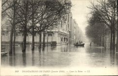 VINTAGE POSTCARD Floods Of Paris Course the Queen