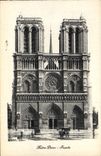VINTAGE POSTCARD Notre Dame Paris Frontage